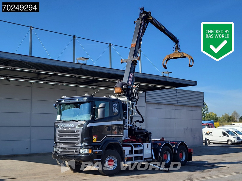 Camión forestal, Camión grúa Scania R580 6X4 Holz Kran Diebolt D28 Full-Steell Extentable Trailer: foto 1