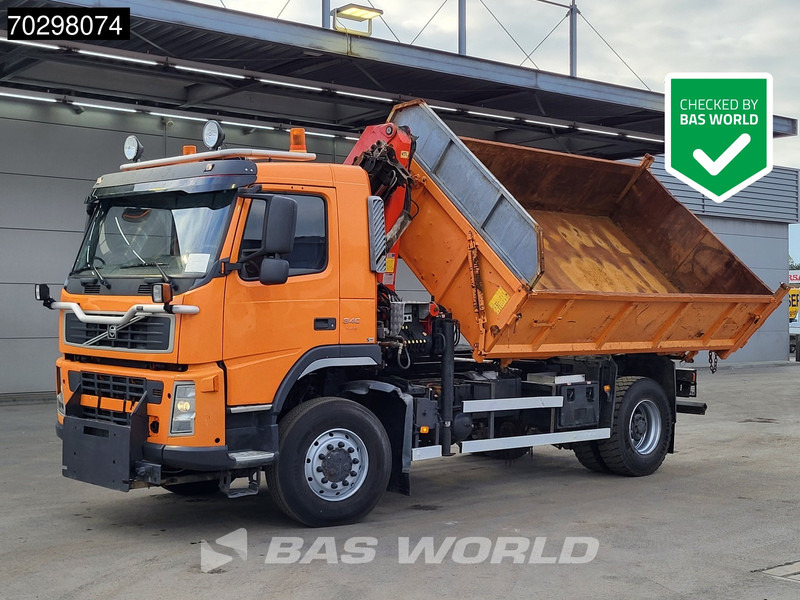 Volvo FM 340 FM 4X4 4x4 Crane Palfinger PK10501 Tipper Big-Axle Full Steel - Camión volquete, Camión grúa: foto 1 Volvo FM 340 FM 4X4 4x4 Crane Palfinger PK10501 Tipper Big-Axle Full Steel - Camión volquete, Camión grúa: foto 1