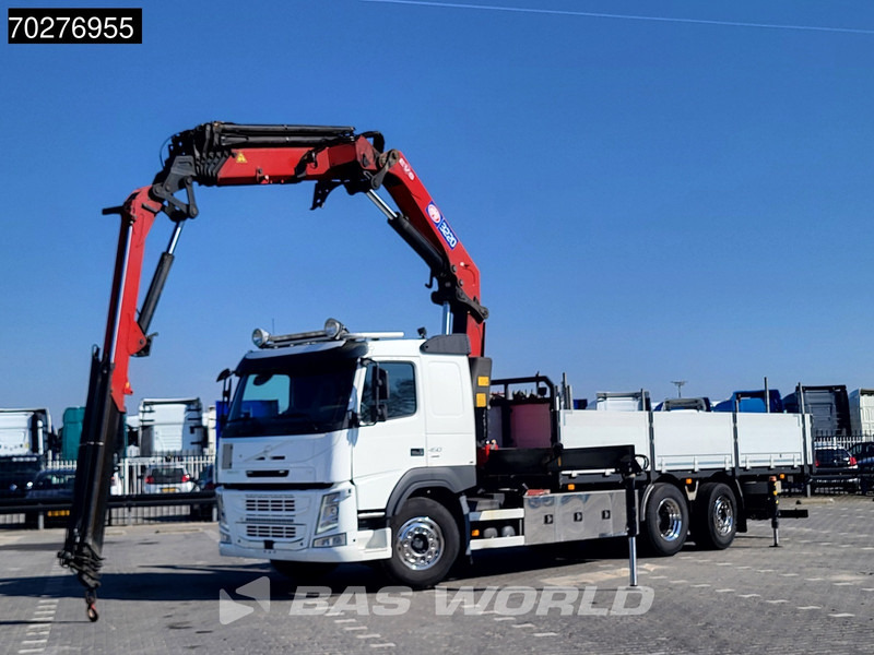 Volvo FM 450 6X2 HMF3220 K5 + Jib K5 Crane Kran Lift-Steering Axle VEB+ Automatic - Camión caja abierta, Camión grúa: foto 2 Volvo FM 450 6X2 HMF3220 K5 + Jib K5 Crane Kran Lift-Steering Axle VEB+ Automatic - Camión caja abierta, Camión grúa: foto 2