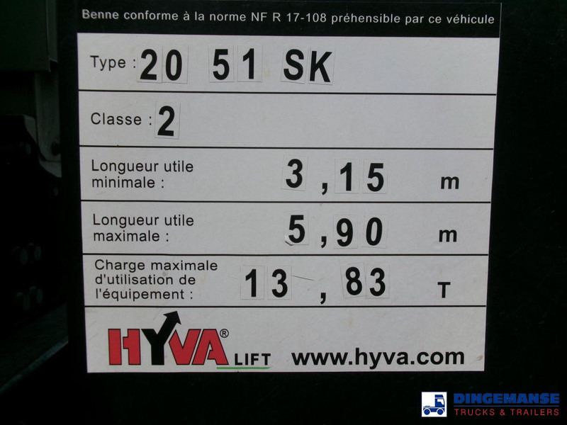 Camión multibasculante DAF XF 480 FAN 6x2 Hyva container hook 20 t: foto 12