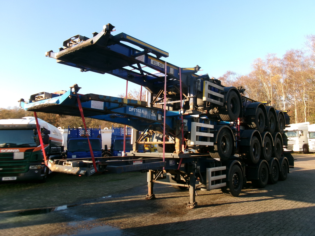 Semirremolque portacontenedore/ Intercambiable Dennison Stack - 3 x splitter container chassis 20-30-40-45 ft: foto 1