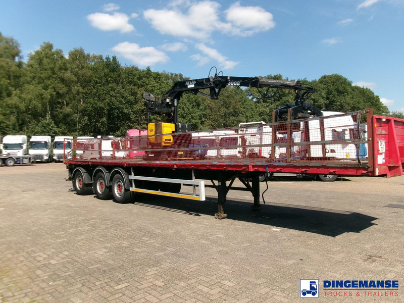 Fruehauf 3-axle platform trailer + Atlas 3008 crane - Semirremolque plataforma/ Caja abierta: foto 2 Fruehauf 3-axle platform trailer + Atlas 3008 crane - Semirremolque plataforma/ Caja abierta: foto 2