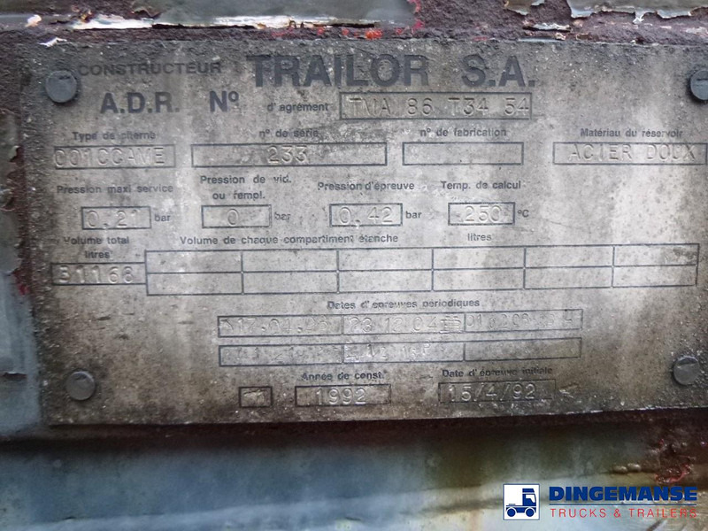 Semirremolque cisterna Trailor Heavy oil / bitumen tank steel 31.1 m3 / 1 comp: foto 18 Semirremolque cisterna Trailor Heavy oil / bitumen tank steel 31.1 m3 / 1 comp: foto 18
