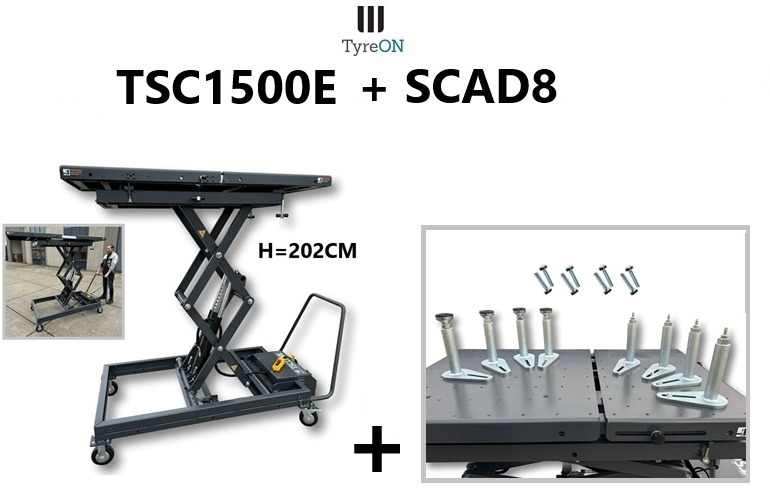 230V mobile lifting table 1500 kg + 8 pcs height adapterset - Equipo de taller: foto 1 230V mobile lifting table 1500 kg + 8 pcs height adapterset - Equipo de taller: foto 1