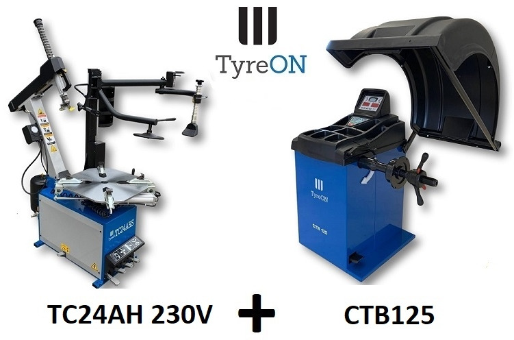 24 Inch car tyre changer with airbooster 230V + car wheel balancer - Equipo de taller: foto 1 24 Inch car tyre changer with airbooster 230V + car wheel balancer - Equipo de taller: foto 1