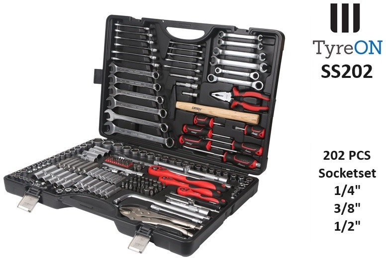 SS202 Professional Socket Set 202-piece 1/8 - 1/4 - 1/2 Inch - Chrome Vanadium - Equipo de taller: foto 1 SS202 Professional Socket Set 202-piece 1/8 - 1/4 - 1/2 Inch - Chrome Vanadium - Equipo de taller: foto 1