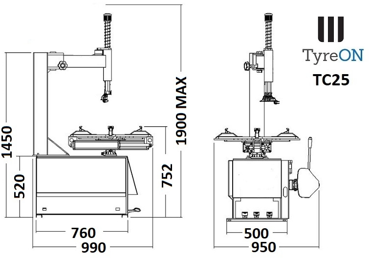 TC25 car tyre changer - Equipo de taller: foto 5 TC25 car tyre changer - Equipo de taller: foto 5