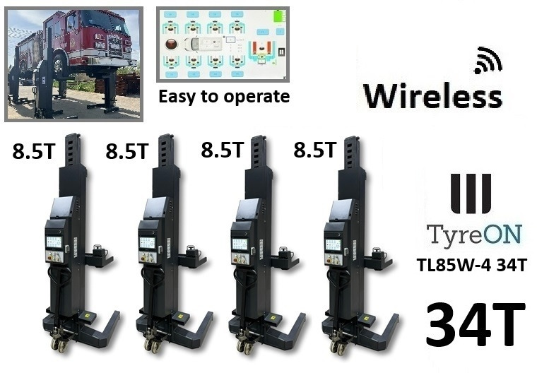 TL85W-4 34T wireless - 4 x 8,5 T - battery 24V DC / 3 kW per column - Spark resistant, welding, cutting and grinding - Equipo de taller: foto 2 TL85W-4 34T wireless - 4 x 8,5 T - battery 24V DC / 3 kW per column - Spark resistant, welding, cutting and grinding - Equipo de taller: foto 2