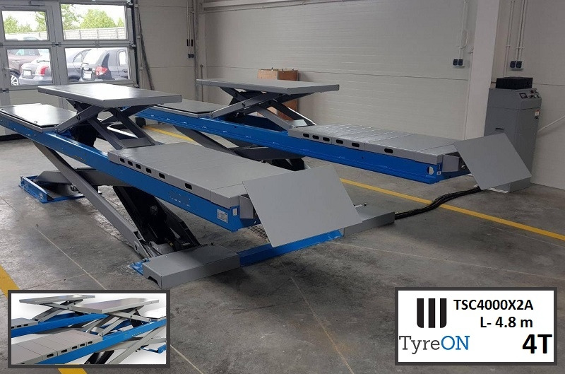 TSC4000X2A Alignment scissor lift - On floor - Free wheel lifting system - 4.8 m lightened runways - 4T - Mounted on the floor - Equipo de taller: foto 4 TSC4000X2A Alignment scissor lift - On floor - Free wheel lifting system - 4.8 m lightened runways - 4T - Mounted on the floor - Equipo de taller: foto 4