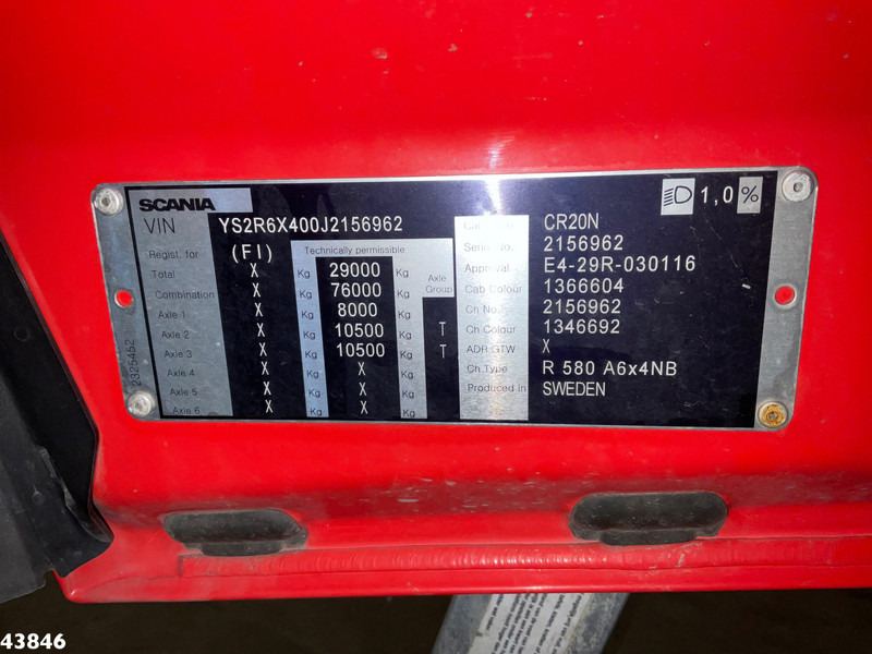 Cabeza tractora Scania R 580 V8 6x4 Euro 6 Retarder: foto 20