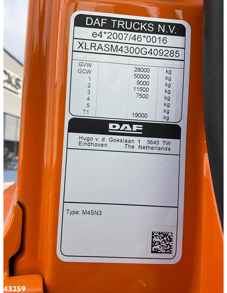 Camión multibasculante DAF FAN CF 430 VDL 21 Ton haakarmsysteem: foto 19