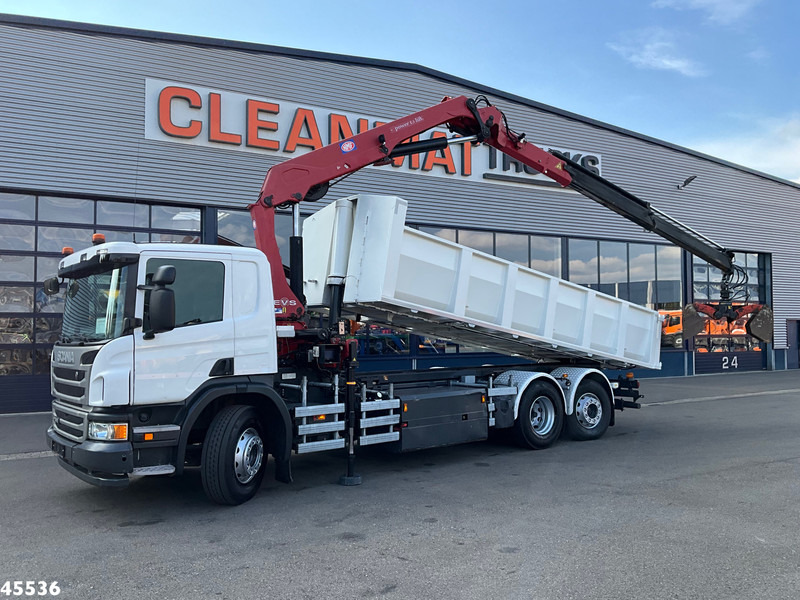 Scania P 340 Euro 6 CNG HMF 25 Tonmeter laadkraan Just 72.852 km! - Camión volquete, Camión grúa: foto 1 Scania P 340 Euro 6 CNG HMF 25 Tonmeter laadkraan Just 72.852 km! - Camión volquete, Camión grúa: foto 1
