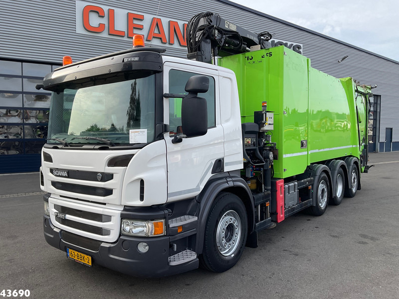 Scania P 360 Faun 18m³ + Hiab crane + Underground Container Washing Installation - Camión de basura: foto 2 Scania P 360 Faun 18m³ + Hiab crane + Underground Container Washing Installation - Camión de basura: foto 2