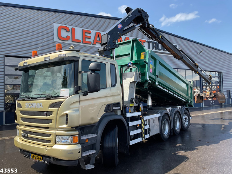 Scania P 410 8x4 Euro 6 HMF 18 Tonmeter laadkraan - Camión volquete, Camión grúa: foto 1 Scania P 410 8x4 Euro 6 HMF 18 Tonmeter laadkraan - Camión volquete, Camión grúa: foto 1