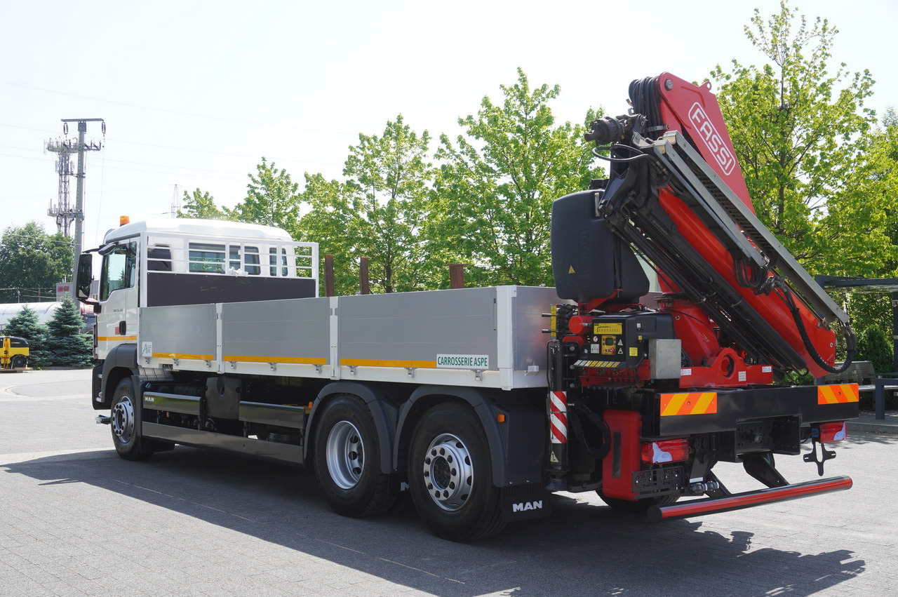 Camión caja abierta, Camión grúa MAN TGS 26.360 Flatbed / Fassi F175 7.7 T / steered 3rd axle: foto 6