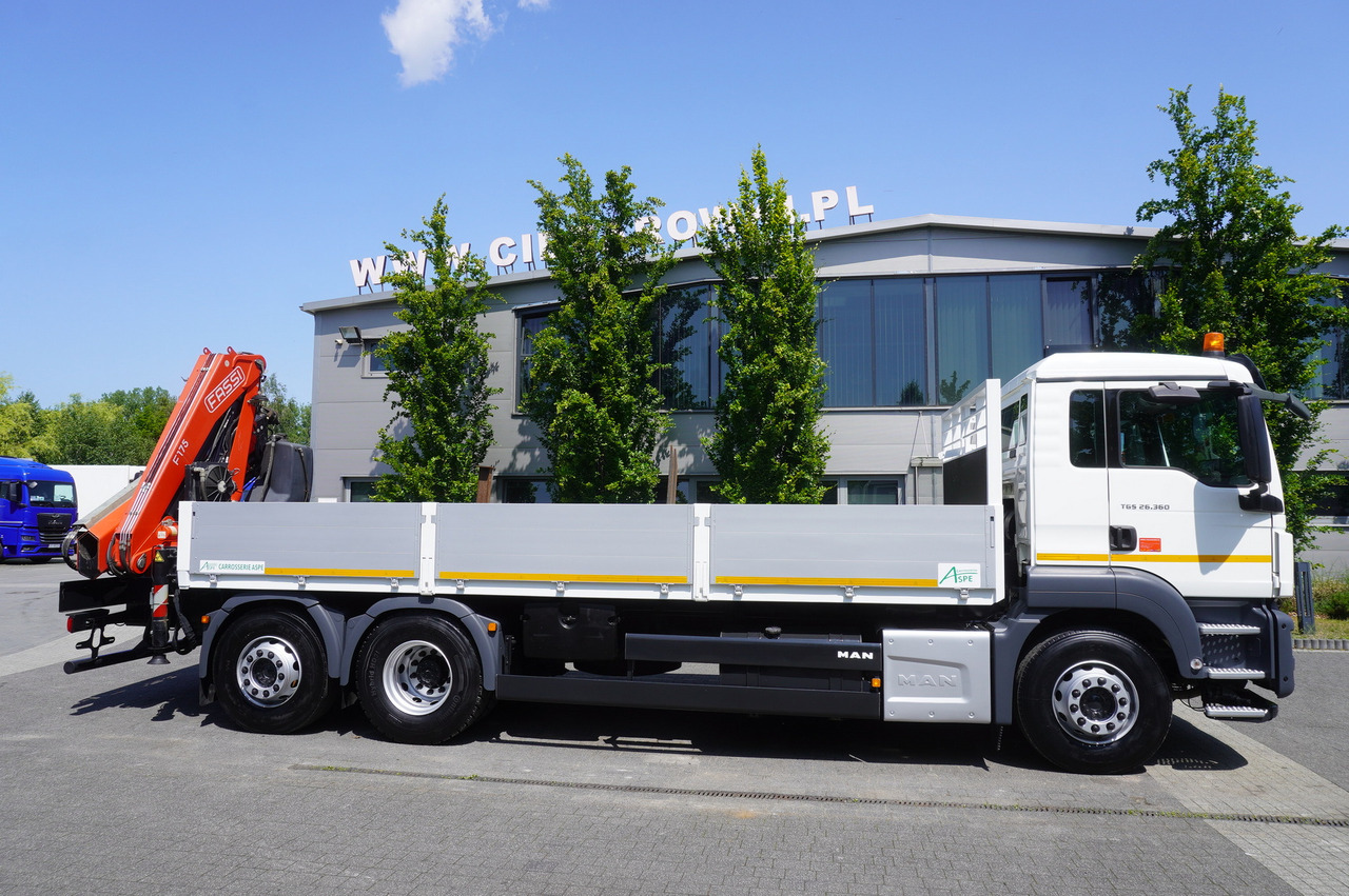 MAN TGS 26.360 Flatbed / Fassi F175 7.7 T / steered 3rd axle - Camión caja abierta, Camión grúa: foto 3 MAN TGS 26.360 Flatbed / Fassi F175 7.7 T / steered 3rd axle - Camión caja abierta, Camión grúa: foto 3