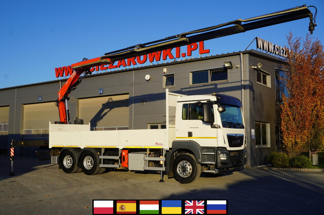 MAN TGS 26.420 E6 6x4 / Fassi F215A crane / 360 MTH! / 5.6 t capacity / 12.7 m reach / 120 tho. km! - Camión caja abierta, Camión grúa: foto 1 MAN TGS 26.420 E6 6x4 / Fassi F215A crane / 360 MTH! / 5.6 t capacity / 12.7 m reach / 120 tho. km! - Camión caja abierta, Camión grúa: foto 1