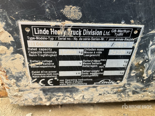 2015 Linde H160-02 16 TON DIESEL FORKLIFT. Forklift - Carretilla elevadora: foto 1 2015 Linde H160-02 16 TON DIESEL FORKLIFT. Forklift - Carretilla elevadora: foto 1