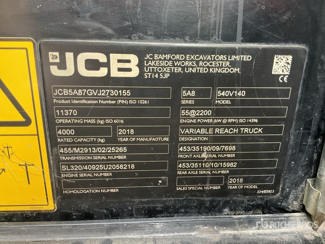 2018 JCB 540-140 Telehandler - Manipulador telescópico: foto 2 2018 JCB 540-140 Telehandler - Manipulador telescópico: foto 2