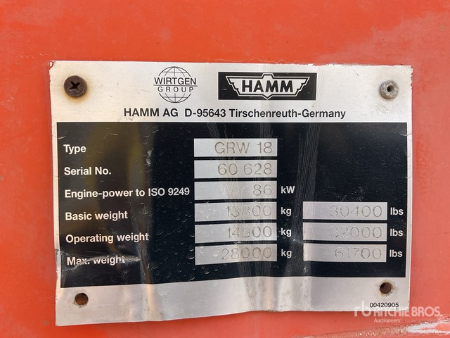 Hamm GRW18 Pneumatic Roller - Desbrozadora de martillos/ Trituradora: foto 2 Hamm GRW18 Pneumatic Roller - Desbrozadora de martillos/ Trituradora: foto 2