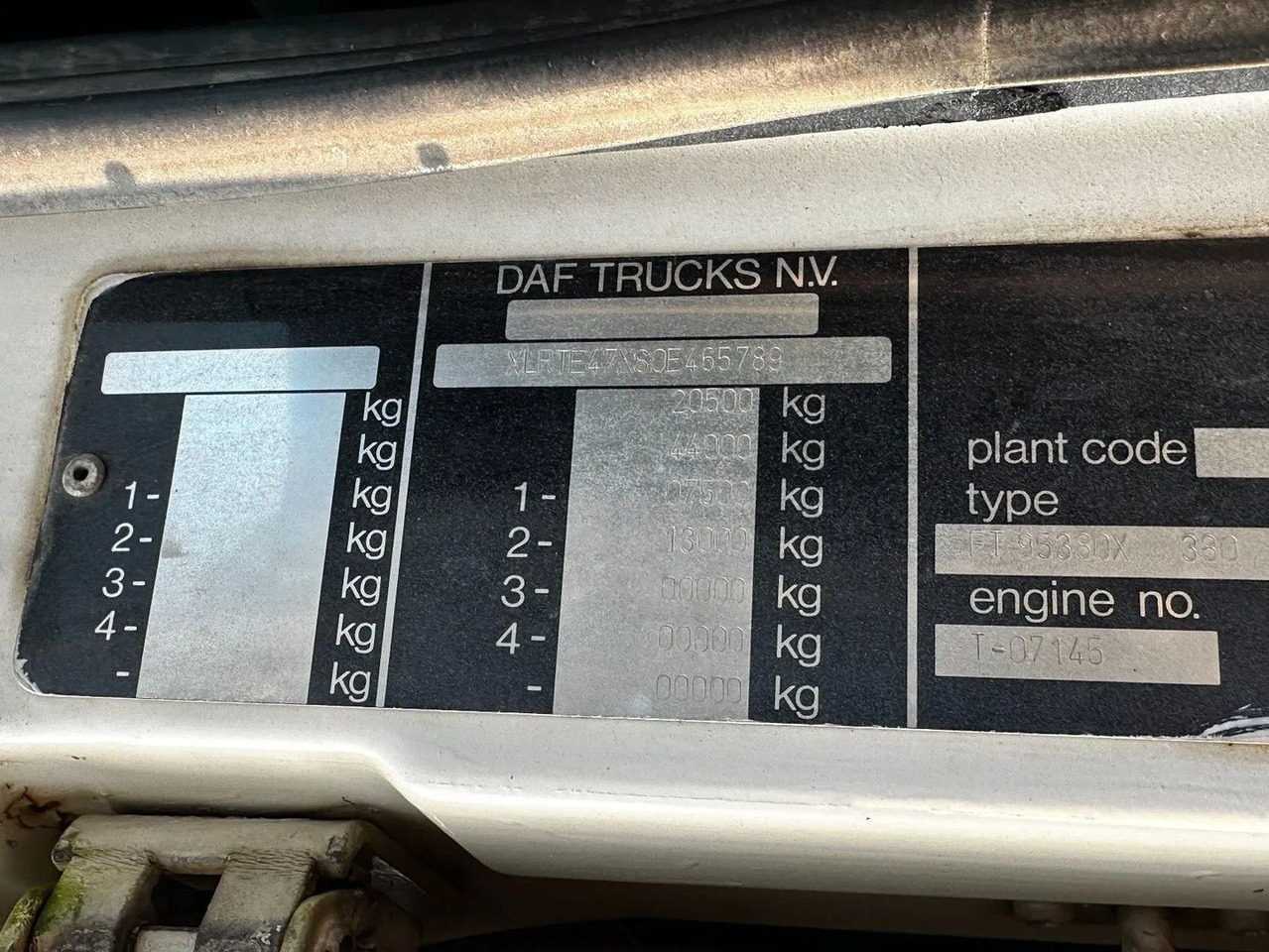 Cabeza tractora DAF XF 95.380 4X2 Tractor-unit Spring/Air ZF Manual DAF XF 95.380 4X2 Tractor-unit Spring/Air ZF Manual: foto 11