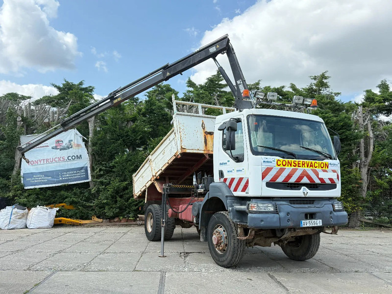 Renault Kerax 400 4X4 Tipper + Hiab 085 Spring/Spring EURO 2 ZF Manual Gearbox - Camión volquete, Camión grúa: foto 1 Renault Kerax 400 4X4 Tipper + Hiab 085 Spring/Spring EURO 2 ZF Manual Gearbox - Camión volquete, Camión grúa: foto 1