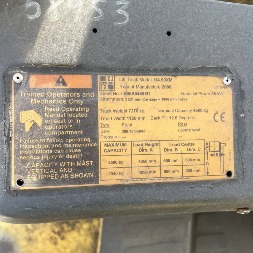 Hyster H4.50XM - Carretilla elevadora diésel: foto 5 Hyster H4.50XM - Carretilla elevadora diésel: foto 5