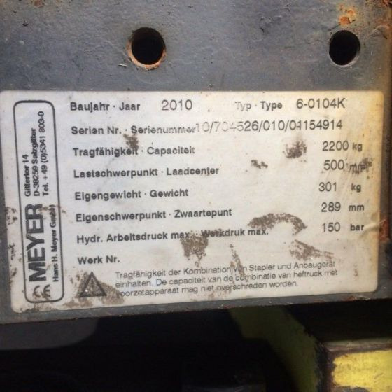 Meyer Fork positioner with side shift - Implemento para Equipo de manutención: foto 4 Meyer Fork positioner with side shift - Implemento para Equipo de manutención: foto 4