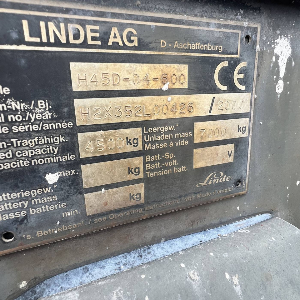 Linde H45D-600 (352-04) - Carretilla elevadora diésel: foto 5 Linde H45D-600 (352-04) - Carretilla elevadora diésel: foto 5
