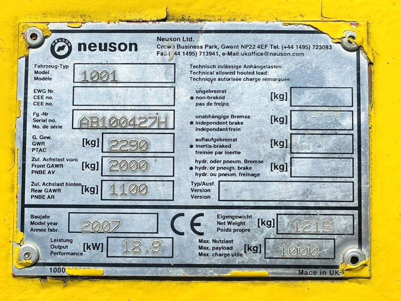 Neuson 1001 (3631) - Minidumper: foto 3 Neuson 1001 (3631) - Minidumper: foto 3