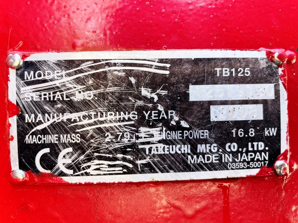 Takeuchi TB125 (4004) - Miniexcavadora: foto 3 Takeuchi TB125 (4004) - Miniexcavadora: foto 3