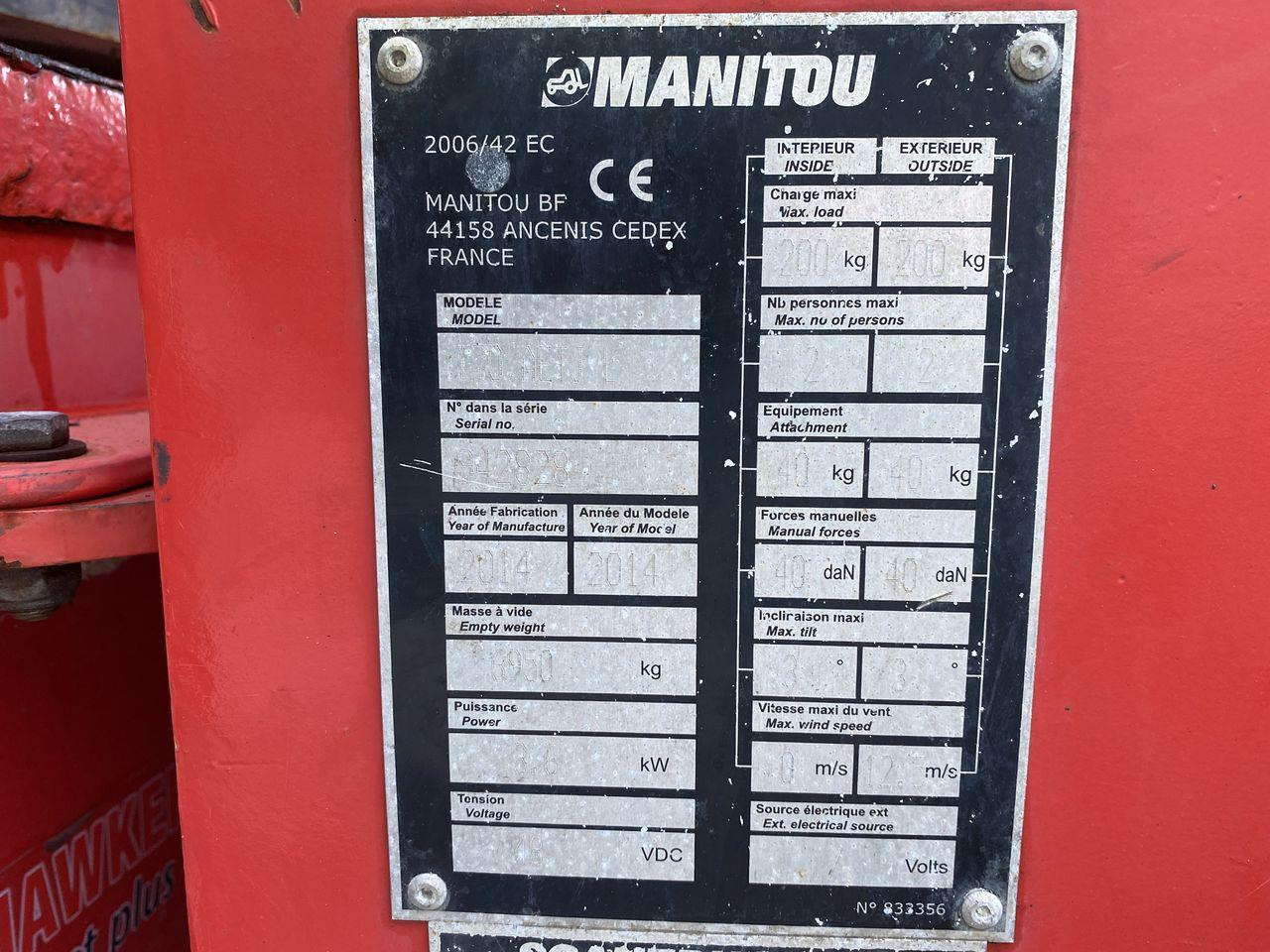 Plataforma articulada Manitou 170AETJ-L: foto 10