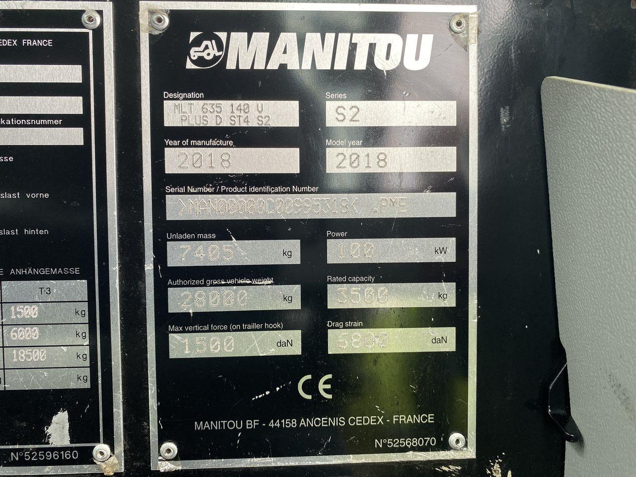 Manipulador telescópico Manitou MLT635-140 V+ Elite: foto 11