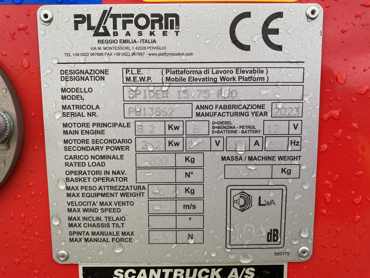 Plataforma araña Platform Basket SPIDER 15.75 STD: foto 8