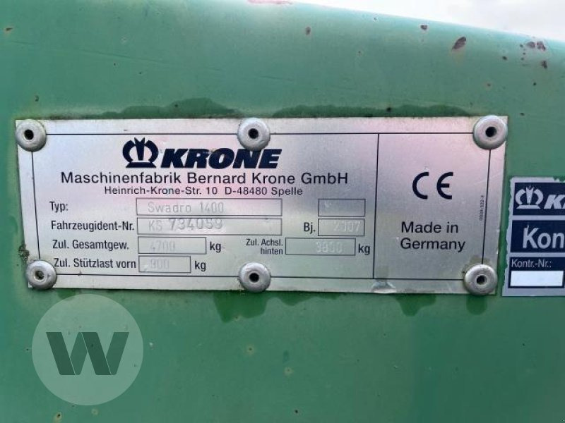 Krone Swadro 1400 - Henificadora: foto 3 Krone Swadro 1400 - Henificadora: foto 3