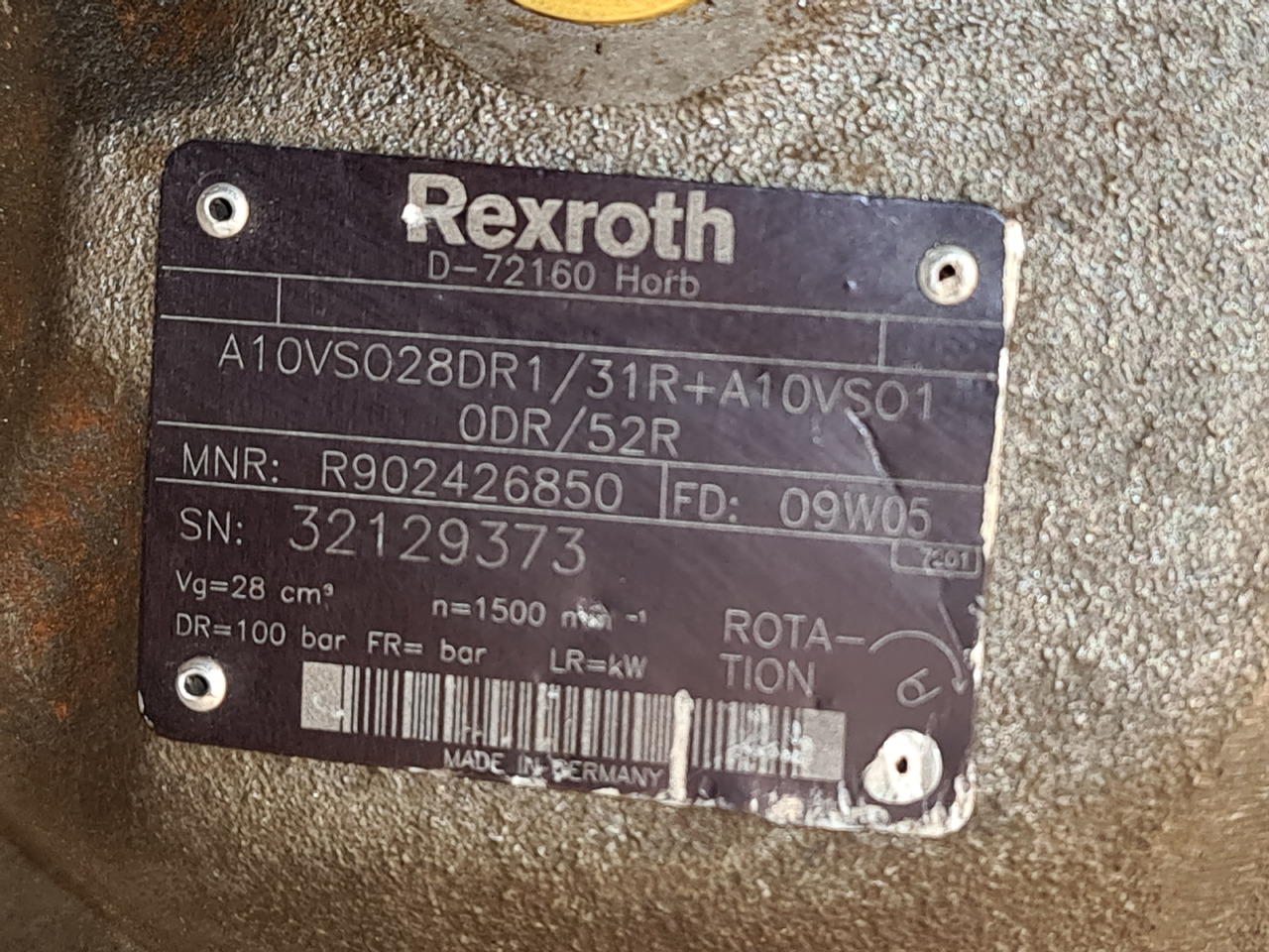 REXROTH HYDRAULIC PUMP / A10VSO28DR 1 / A10VSO10DR - Bomba hidráulica: foto 5 REXROTH HYDRAULIC PUMP / A10VSO28DR 1 / A10VSO10DR - Bomba hidráulica: foto 5