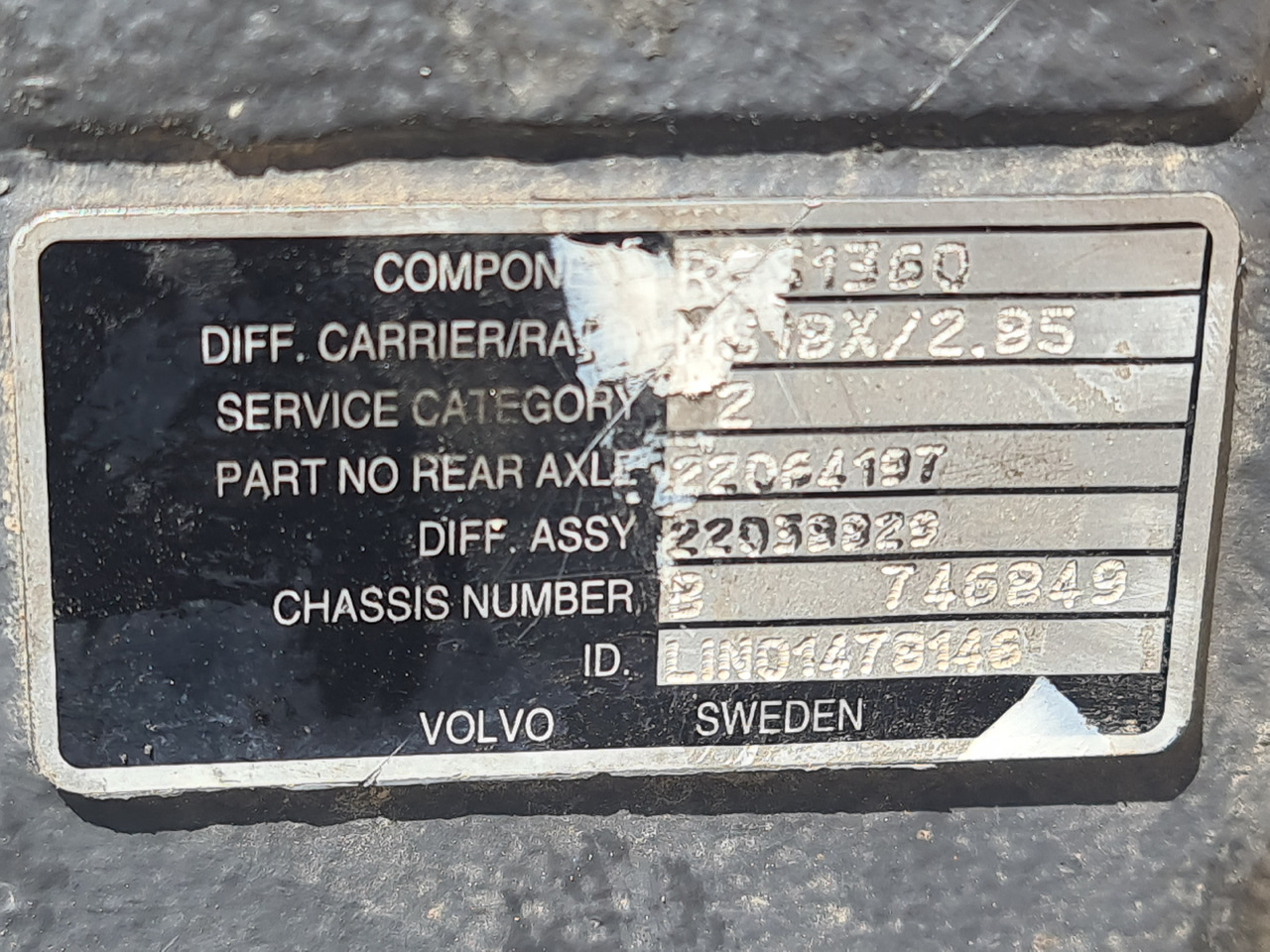 VOLVO DIFFERENTIAL DIFF / MS18X / RSS1360 / RATIO 2.85 37-13 / WORLDWIDE DELIVERY - Eje posterior: foto 5 VOLVO DIFFERENTIAL DIFF / MS18X / RSS1360 / RATIO 2.85 37-13 / WORLDWIDE DELIVERY - Eje posterior: foto 5