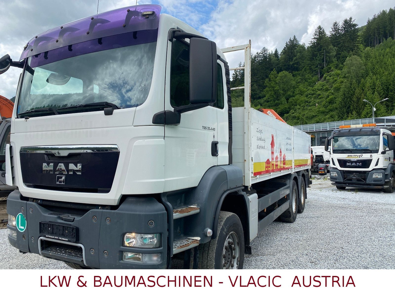 MAN TGS 33.440 6x4 Blatt/Blatt Mit Palfinger PK16500 - Camión caja abierta, Camión grúa: foto 1 MAN TGS 33.440 6x4 Blatt/Blatt Mit Palfinger PK16500 - Camión caja abierta, Camión grúa: foto 1