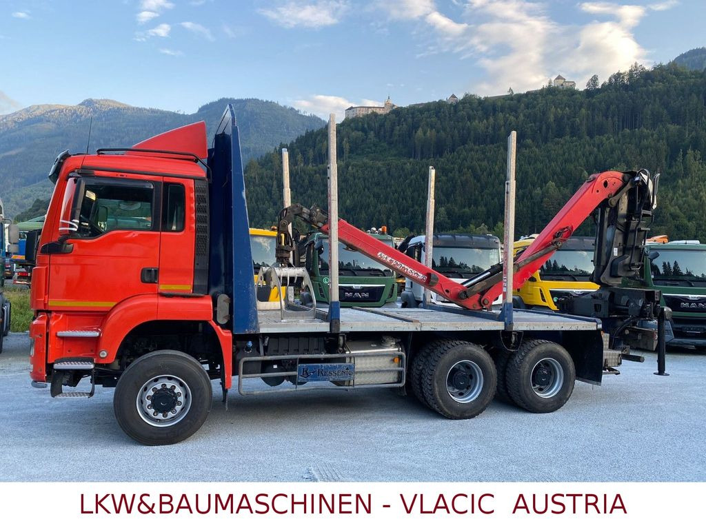 Camión forestal, Camión grúa MAN TGS Holztransporter mit Kran Palfinger: foto 10