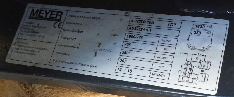 Meyer 5-2228G-18A, Breite: 1140 mm - Pinza: foto 5 Meyer 5-2228G-18A, Breite: 1140 mm - Pinza: foto 5