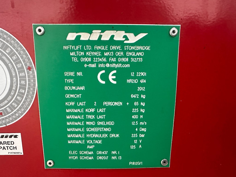 Plataforma articulada Niftylift HR 21 D 4x4: foto 19