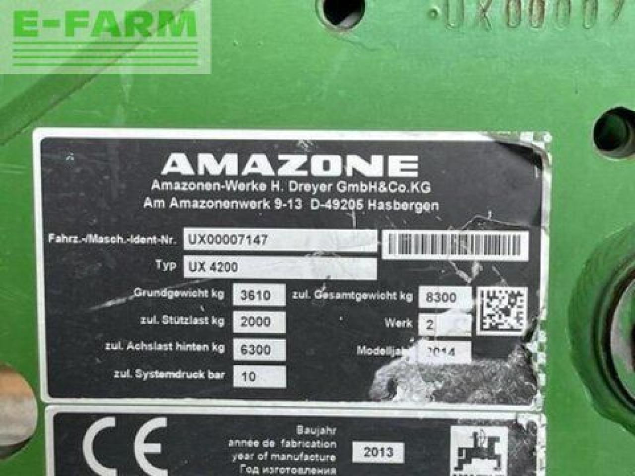 Amazone ux 4200 super (18) - Pulverizador arrastrado: foto 3 Amazone ux 4200 super (18) - Pulverizador arrastrado: foto 3