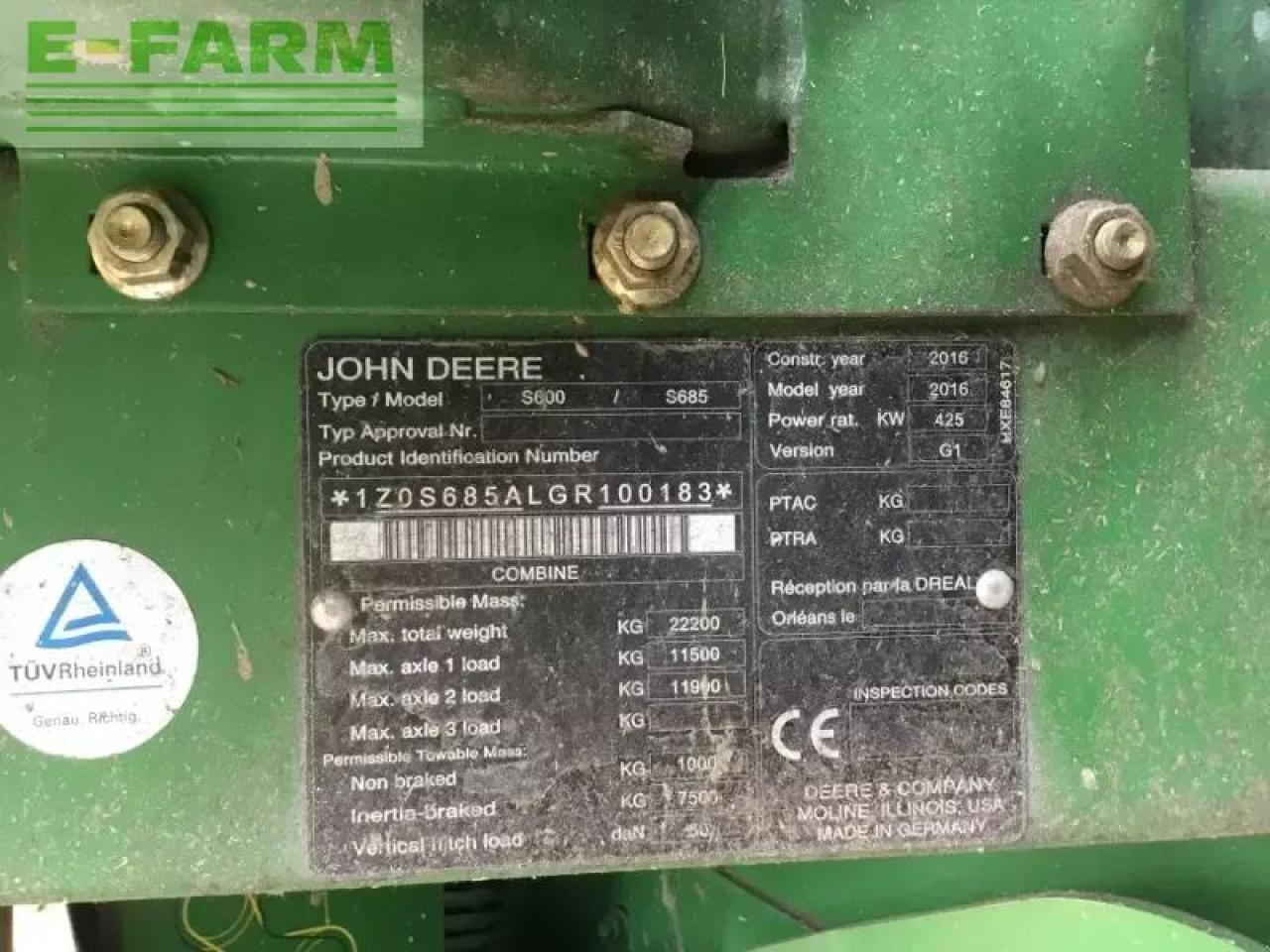 Cosechadora de granos John Deere s685i my16 prod 20: foto 6