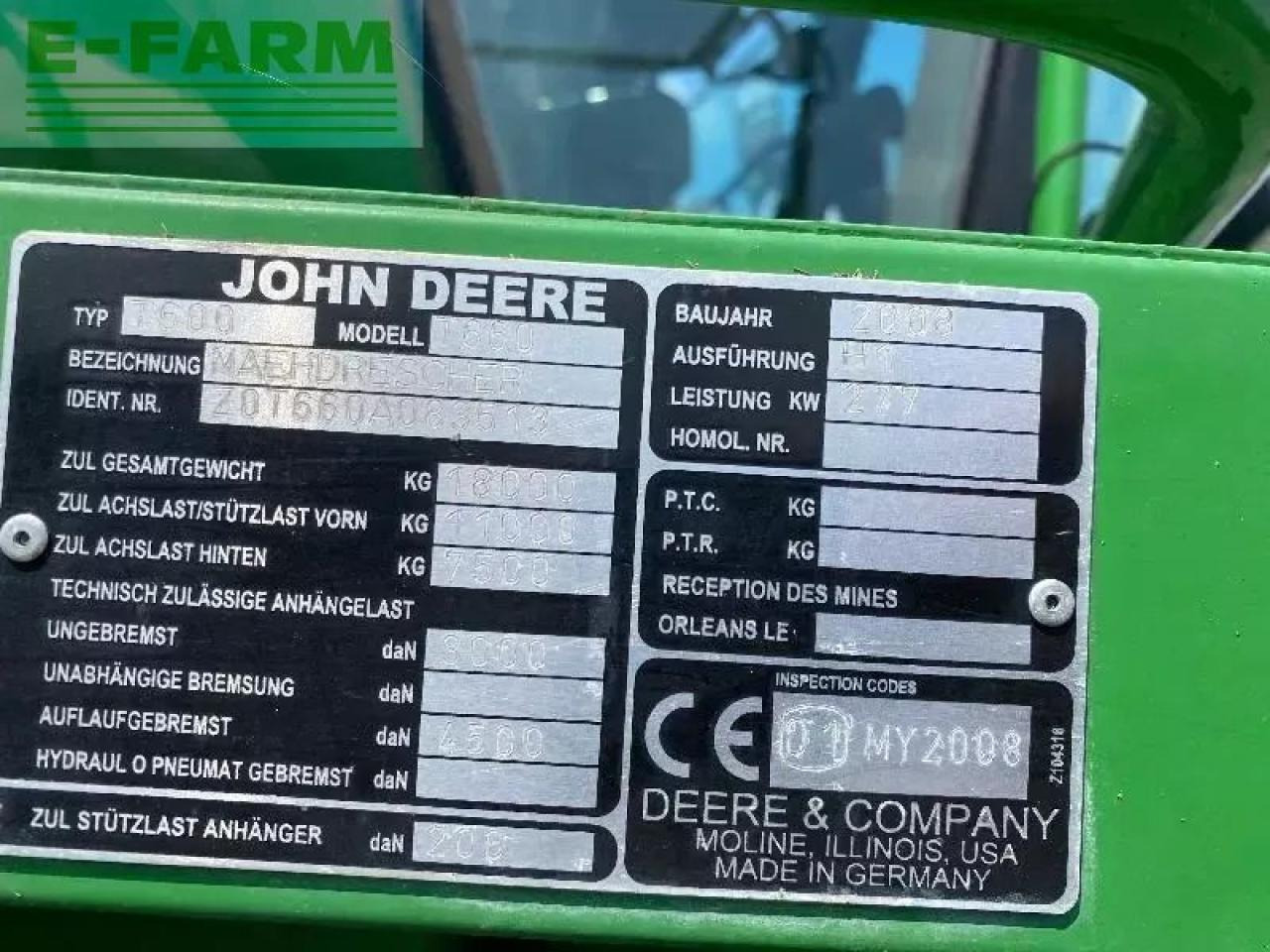 Cosechadora de granos John Deere t660: foto 7 Cosechadora de granos John Deere t660: foto 7