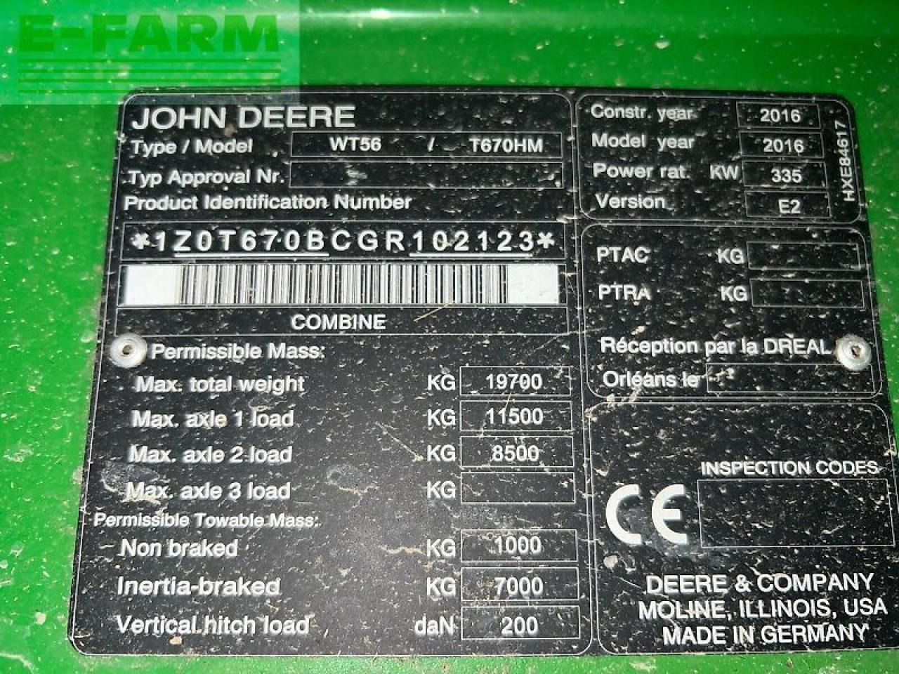 Cosechadora de granos John Deere t670: foto 14