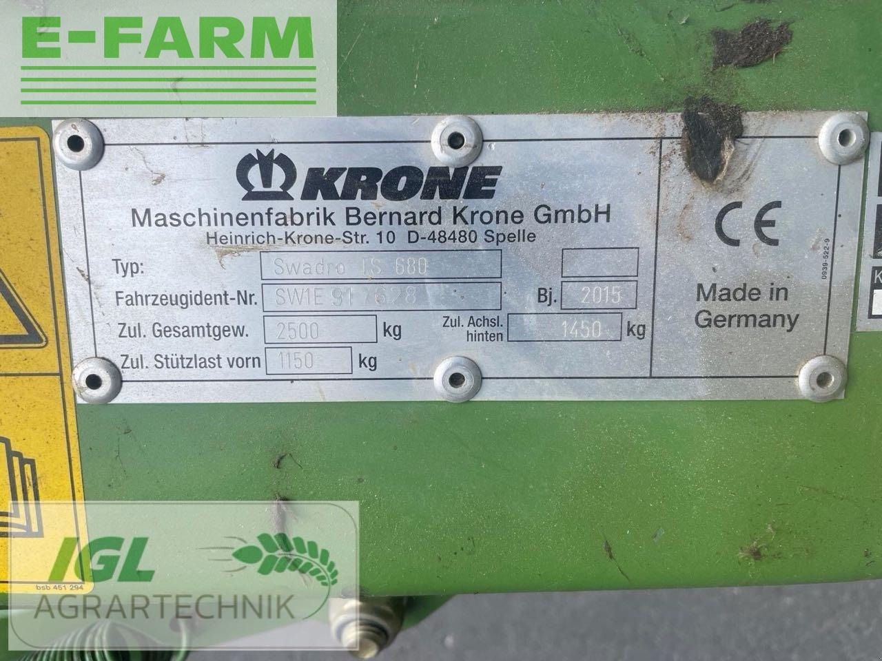 Krone swadro ts 680 - Henificadora: foto 4 Krone swadro ts 680 - Henificadora: foto 4