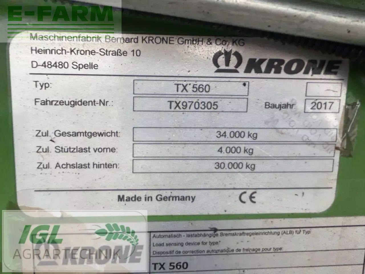 Remolque volquete agrícola Krone tx 560: foto 9
