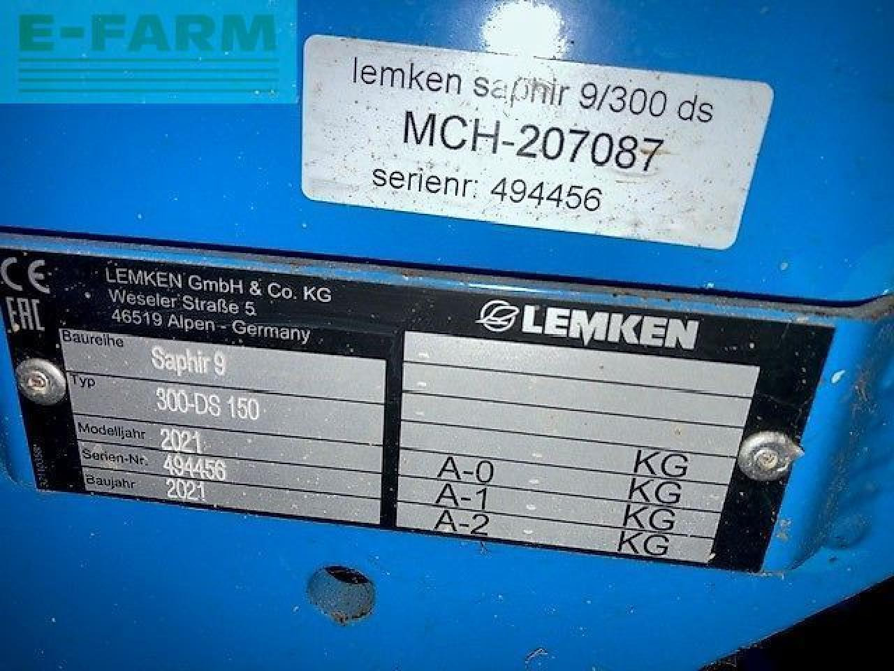 Lemken saphir 9/300 ds als nieuw - Sembradora: foto 3 Lemken saphir 9/300 ds als nieuw - Sembradora: foto 3