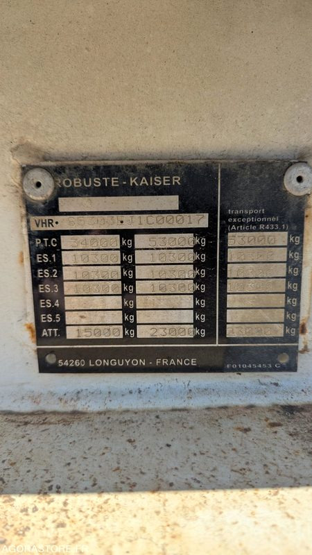 SEMI-REMORQUE PORTE ENGINS - ROBUSTE KAISER - 1988 (M60330) - Semirremolque: foto 5 SEMI-REMORQUE PORTE ENGINS - ROBUSTE KAISER - 1988 (M60330) - Semirremolque: foto 5