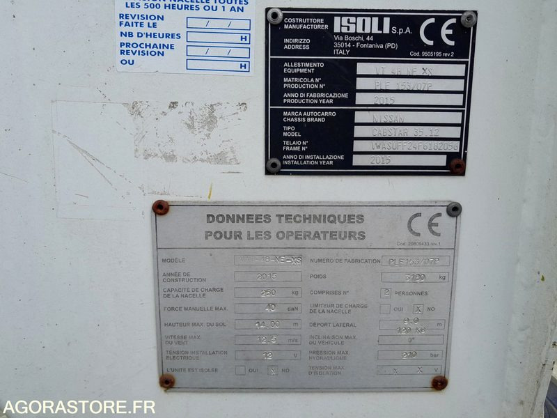 Camión con plataforma elevadora camion Nacelle nissan cabstar moins de 3.5 t nacelle time france: foto 9